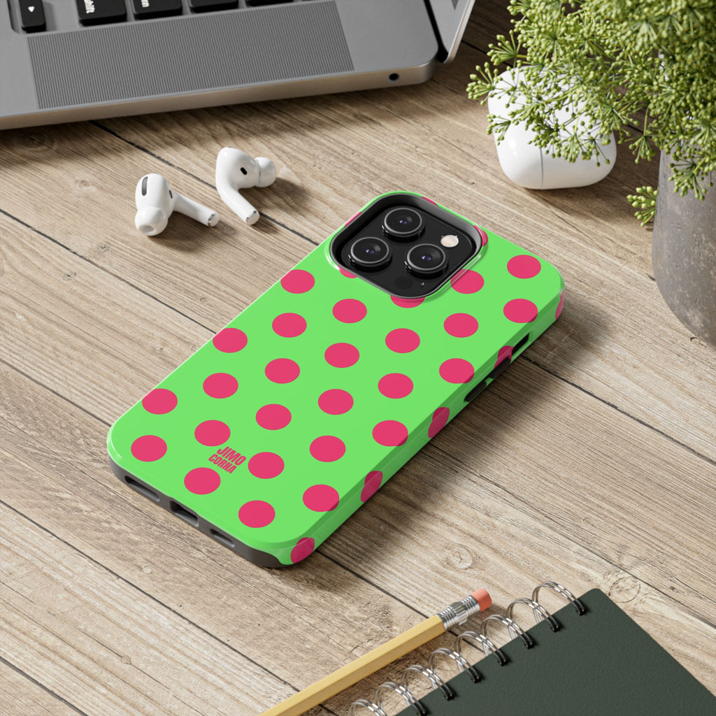 Big Polka Dot | Green and Pink