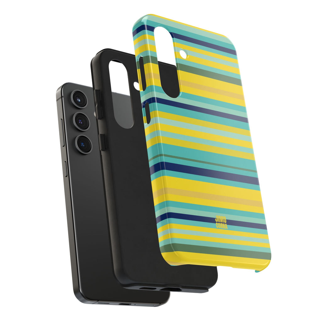 Blue Lemon Stripe Samsung Galaxy Case