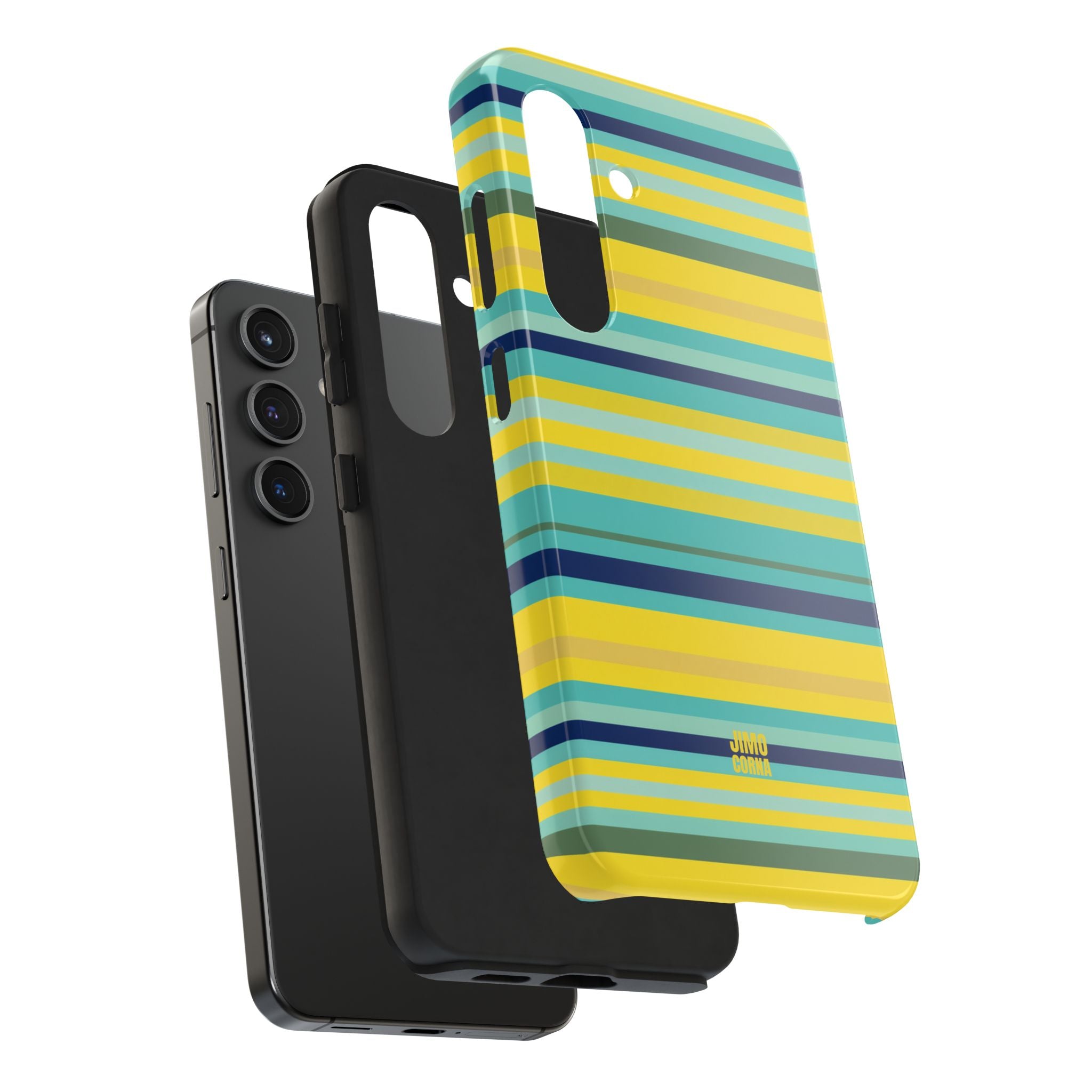 Blue Lemon Stripe Samsung Galaxy Case