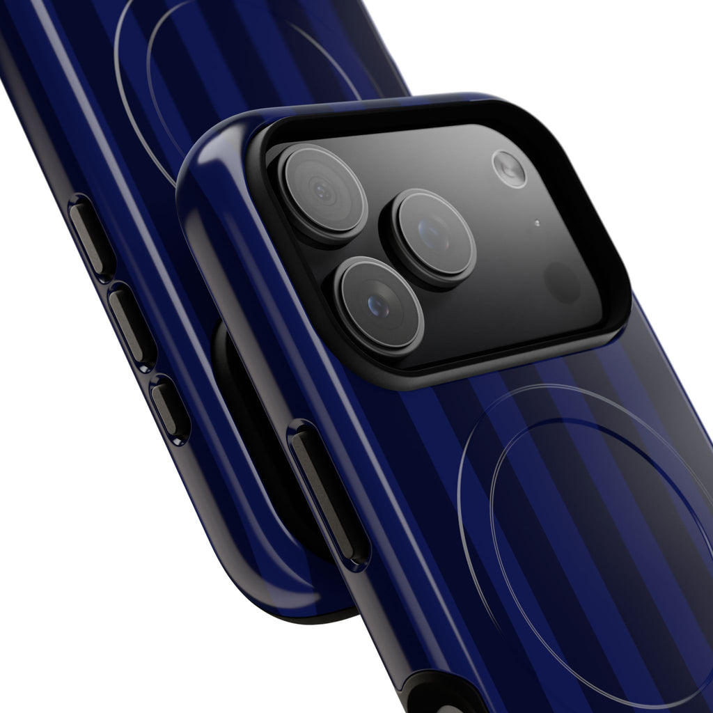Bold Stripes MagSafe iPhone Case | Navy Blue
