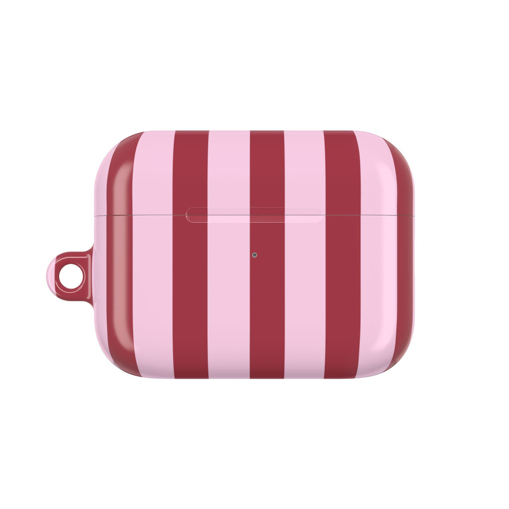 Bold Stripes AirPods Case | Pink and Red