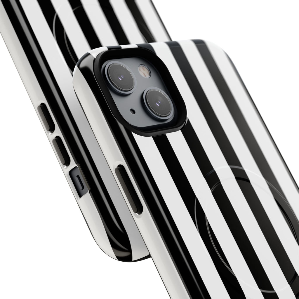 Bold Stripes MagSafe iPhone Case | Black and White