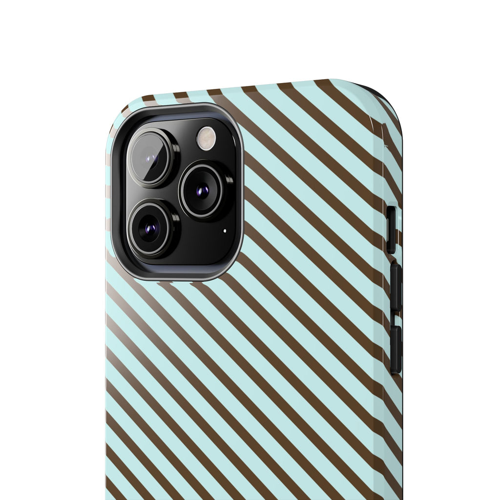 Asymmetrical Lines iPhone Case | Blue and Brown