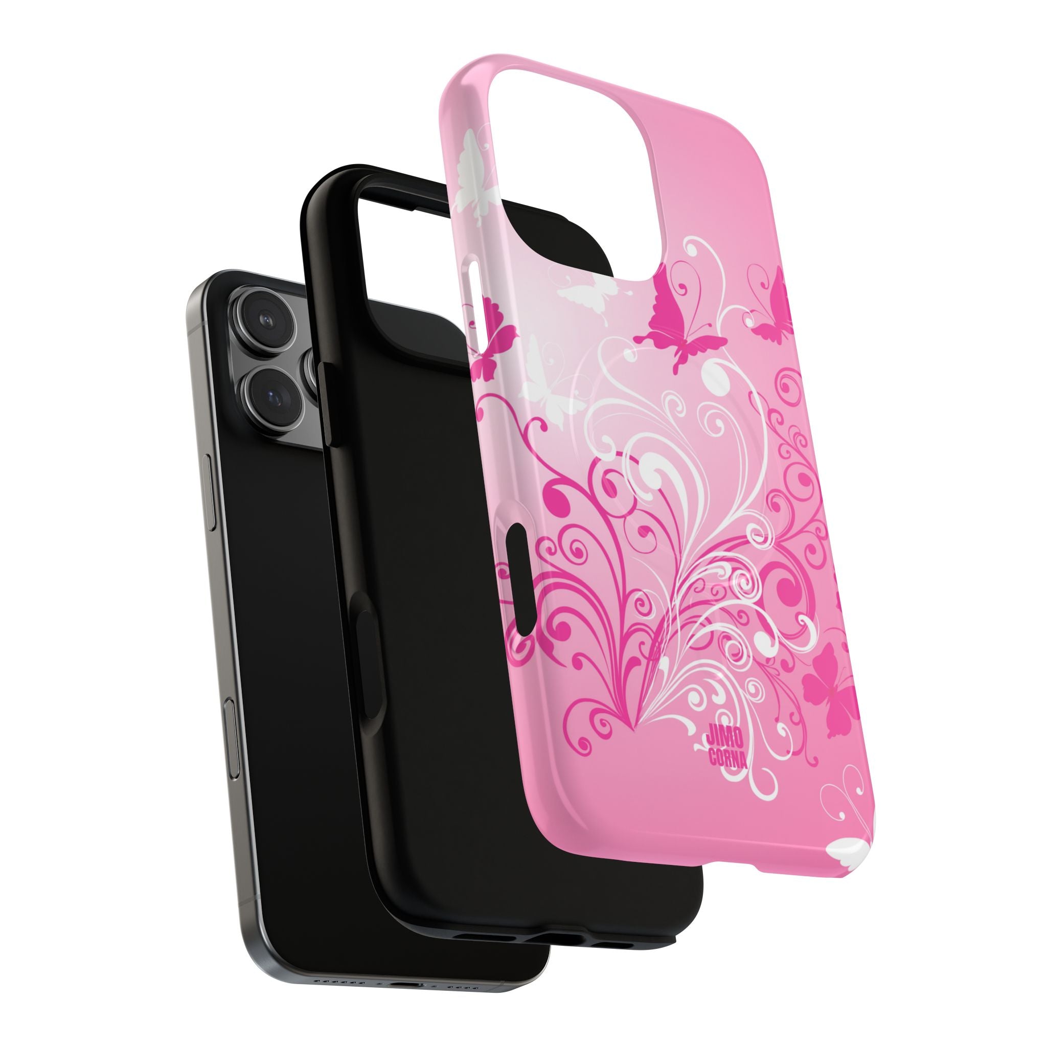 Pink Flutter Garden MagSafe iPhone Case