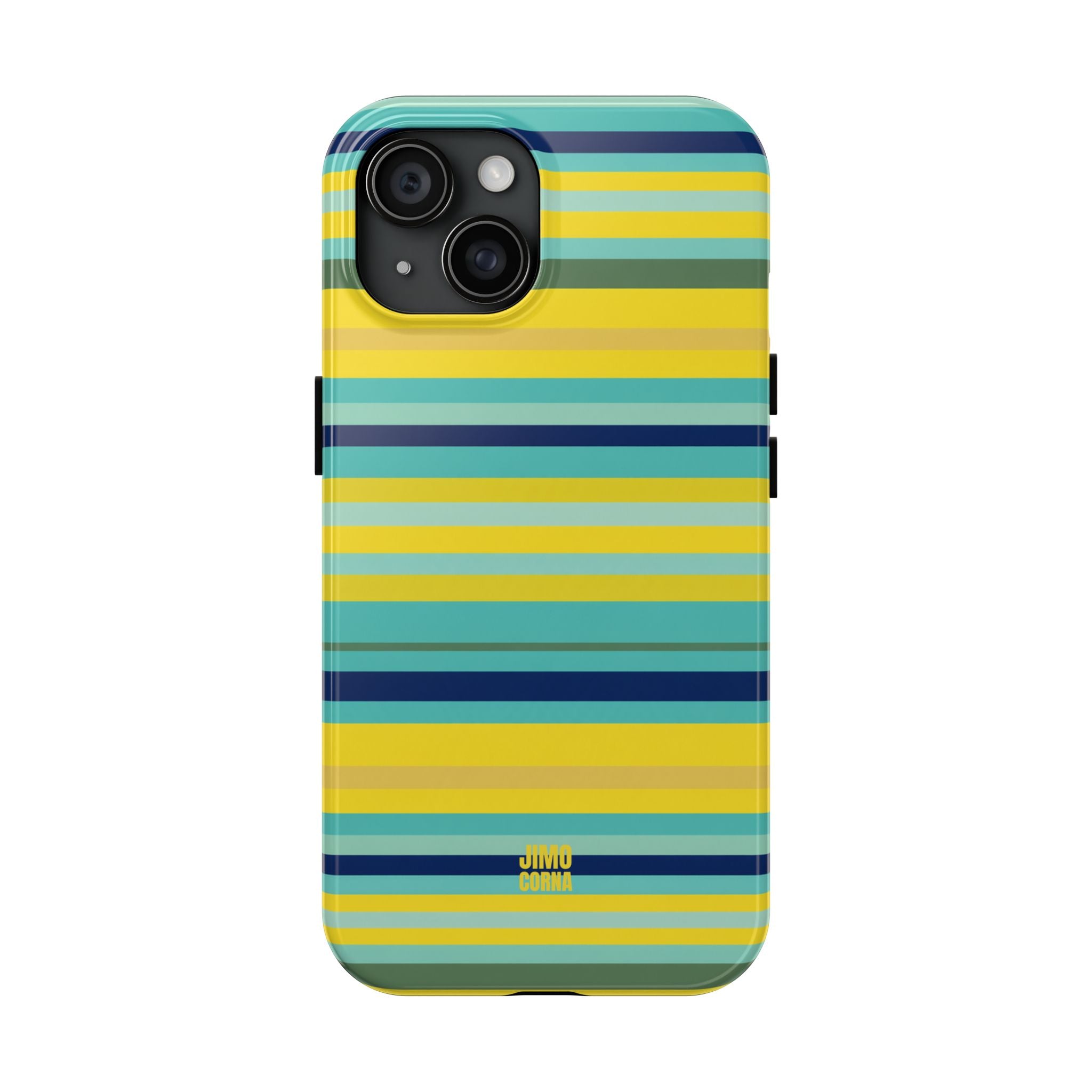 Blue Lemon Stripe iPhone Case