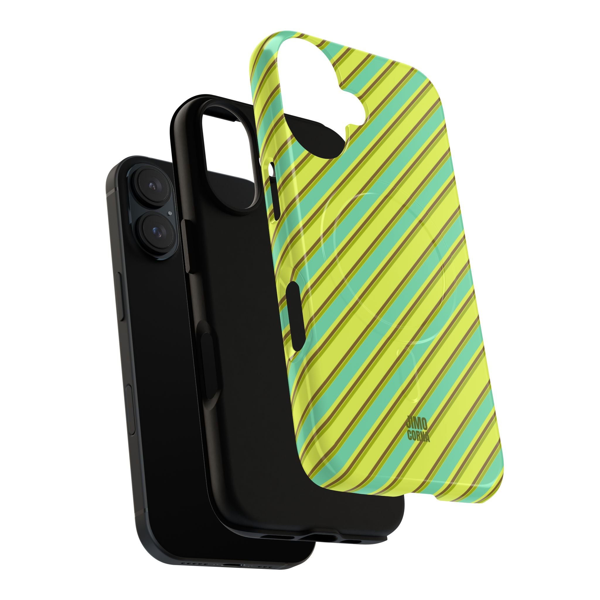 Angelina Stripes | Green - MagSafe iPhone Case