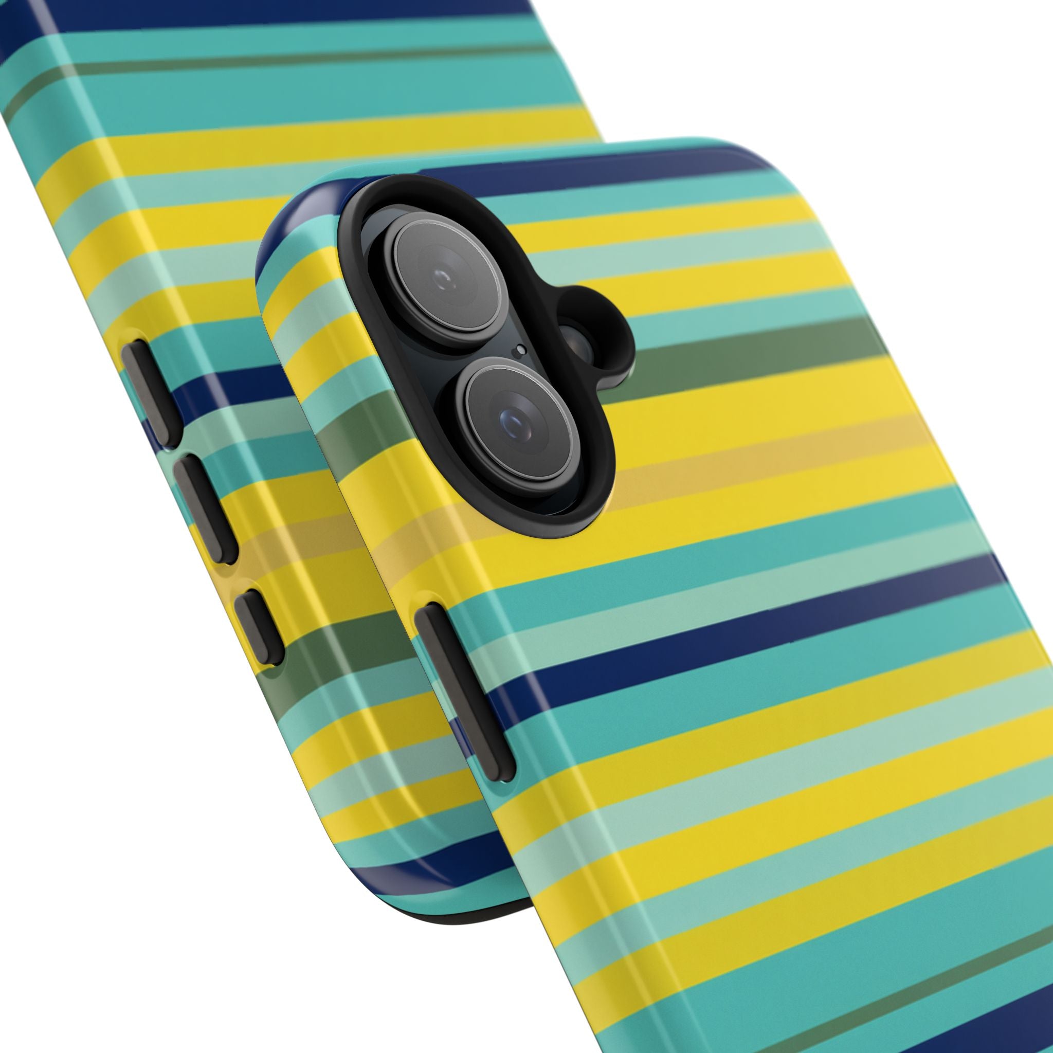 Blue Lemon Stripe iPhone Case