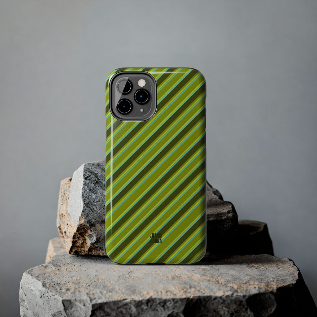 Angelina Stripes | Olive - iPhone Case