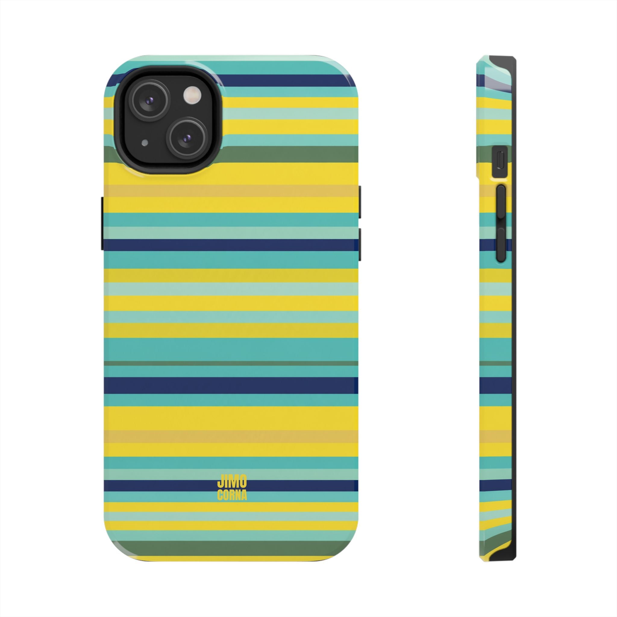 Blue Lemon Stripe iPhone Case