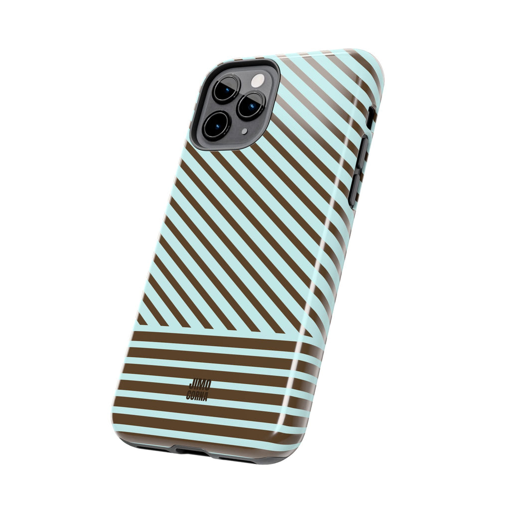Asymmetrical Lines iPhone Case | Blue and Brown