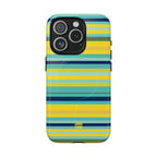 Blue Lemon Stripe MagSafe iPhone Case