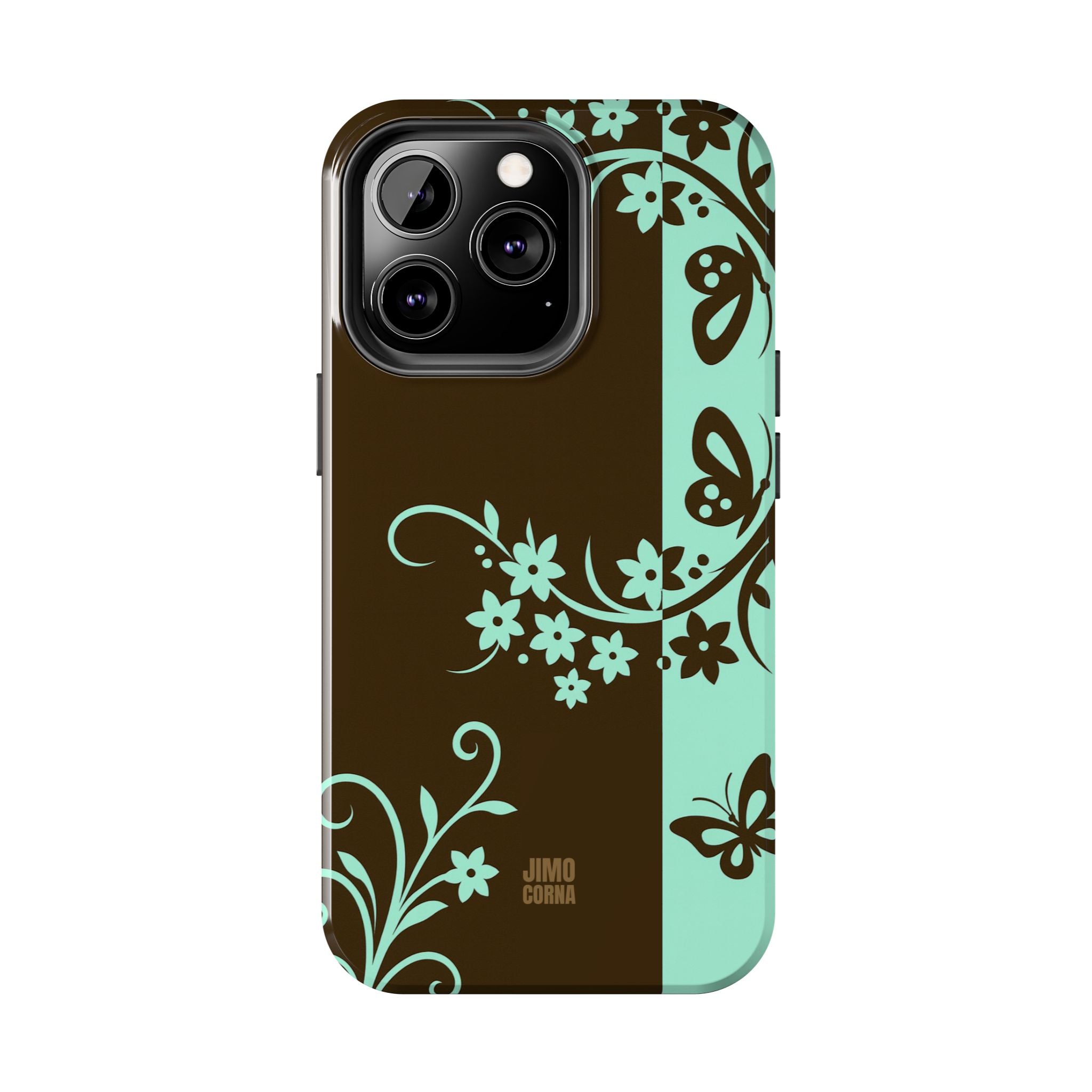 Y2K Floral iPhone Case | Brown and Mint