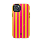 Bold Stripes MagSafe iPhone Case | Pink and Yellow