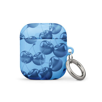 Blue Retro Cherries Airpods Case