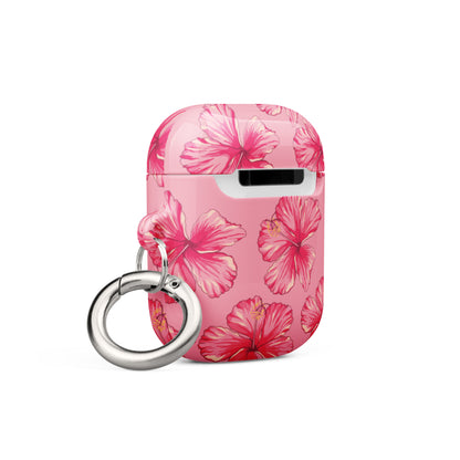 Pink Hibiscus Airpods Case