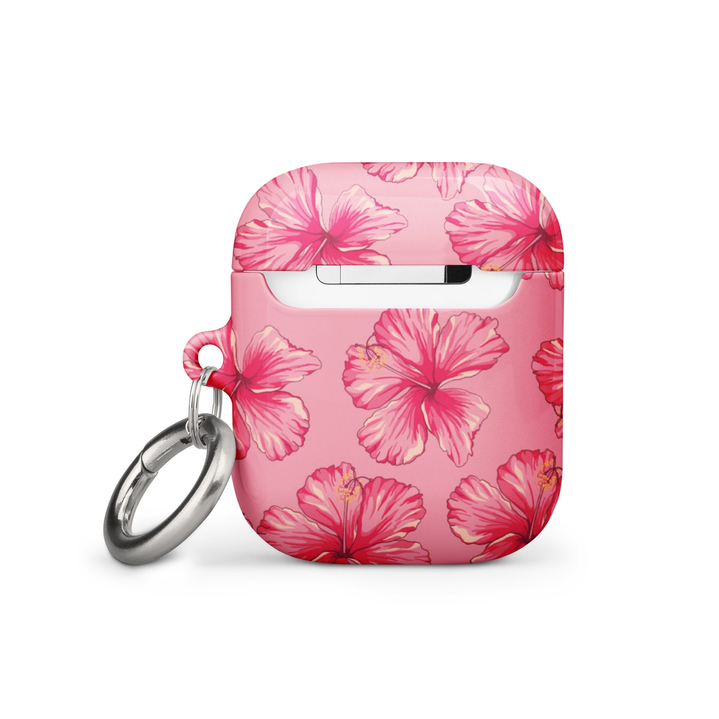 Pink Hibiscus Airpods Case