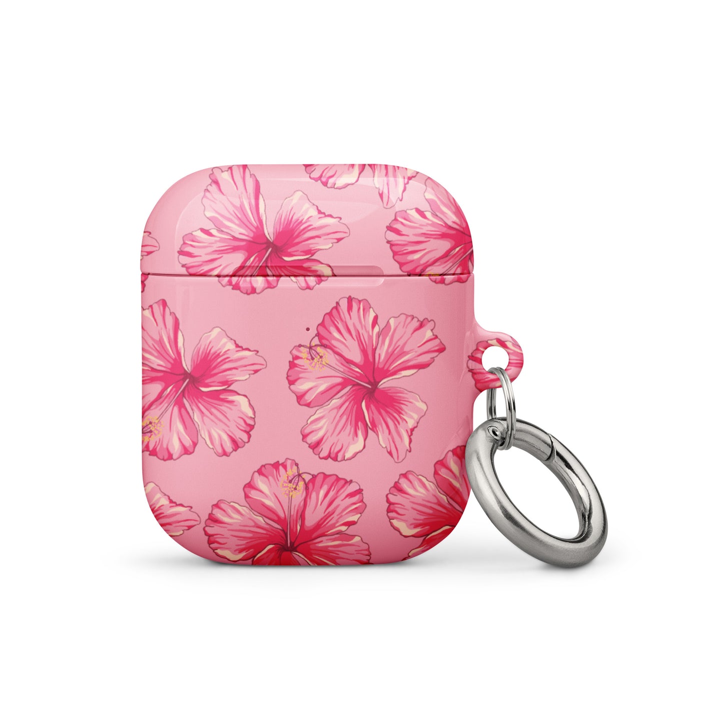 Pink Hibiscus Airpods Case