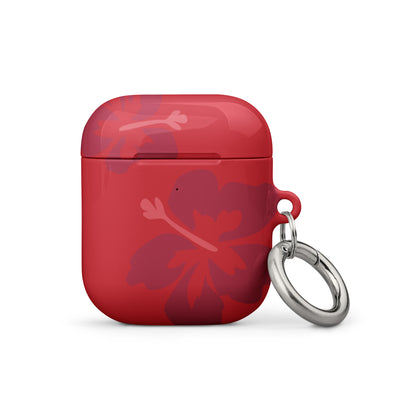 Red Hibiscus Airpods Case