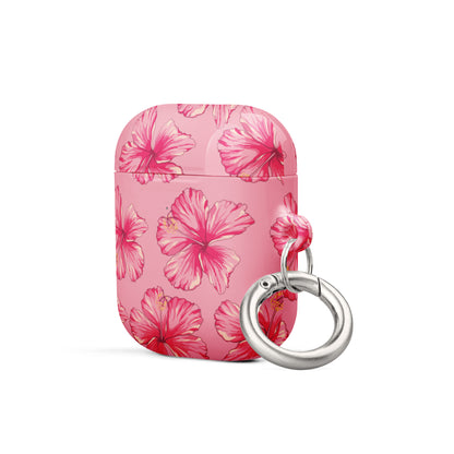 Pink Hibiscus Airpods Case