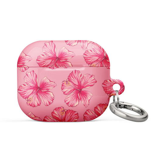 Pink Hibiscus Airpods Case