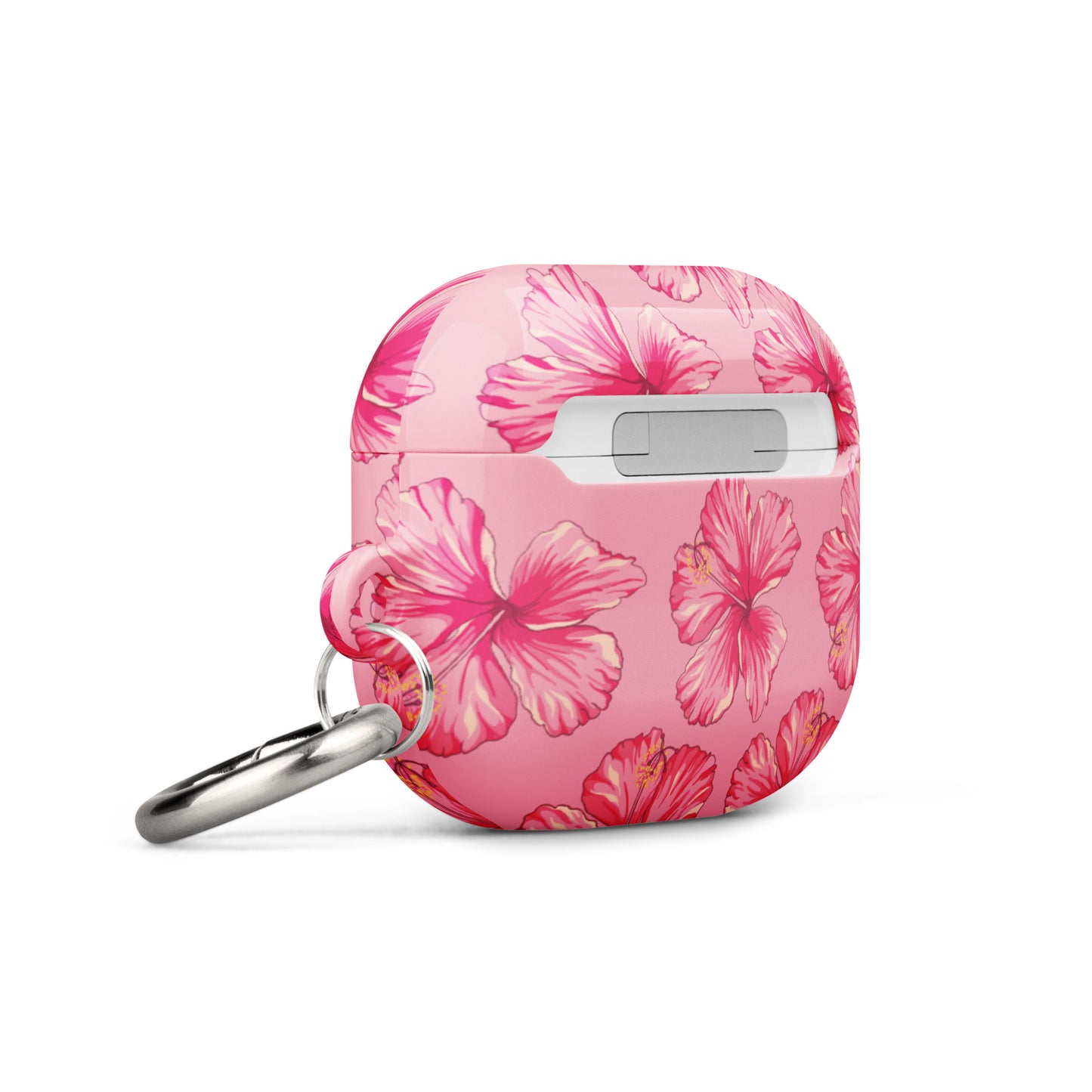 Pink Hibiscus Airpods Case