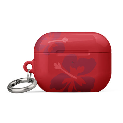 Red Hibiscus Airpods Case