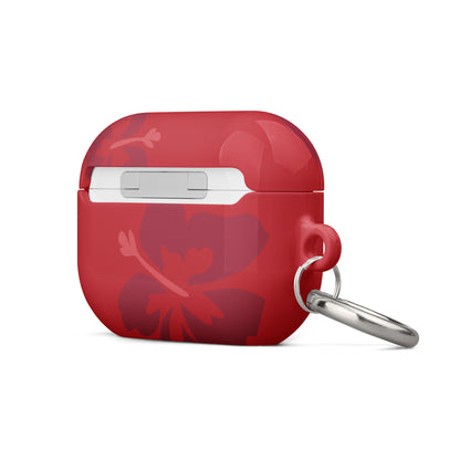 Red Hibiscus Airpods Case