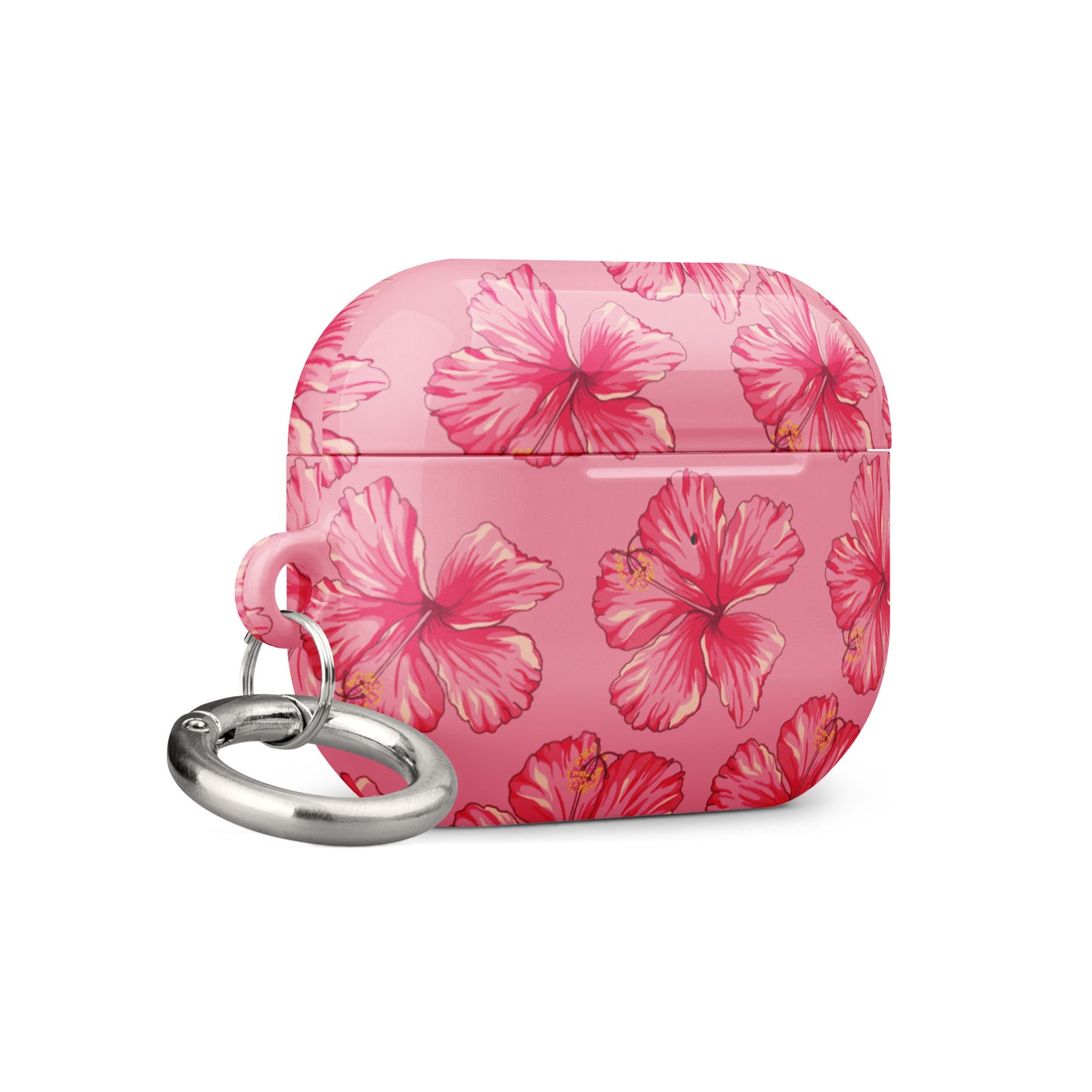 Pink Hibiscus Airpods Case